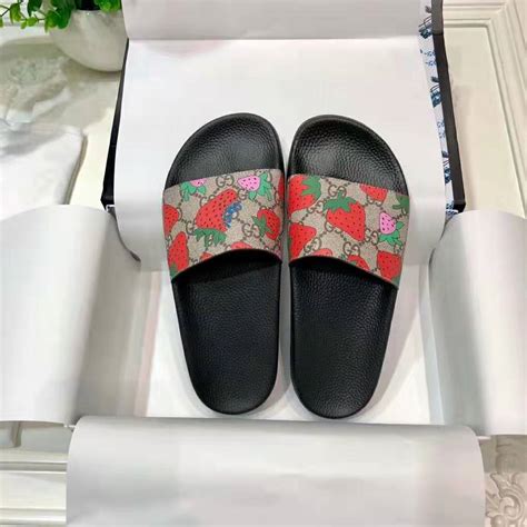 gucci strawberry sandals|gucci strawberry shoes price.